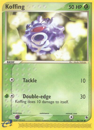 Koffing 54/109 card from Ruby and Sapphire