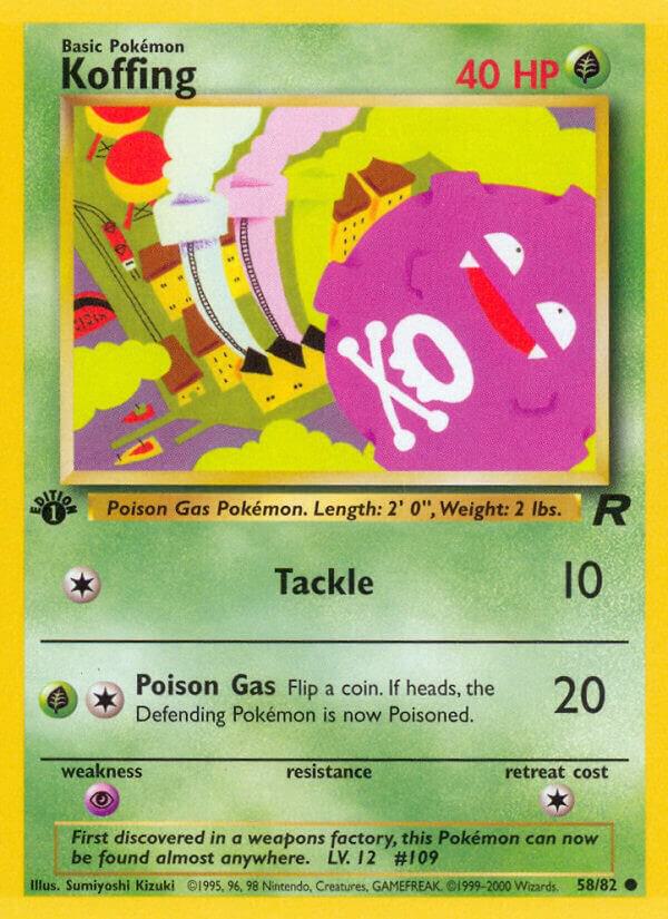 Koffing 58/82 card from Team Rocket