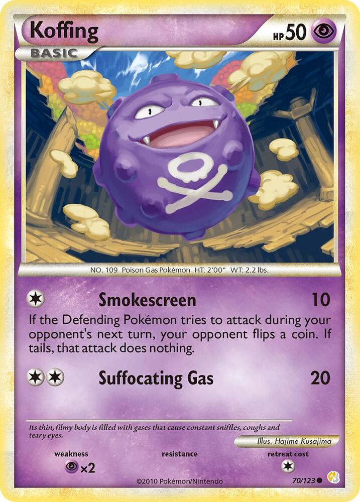 Koffing 70/123 card from HeartGold SoulSilver