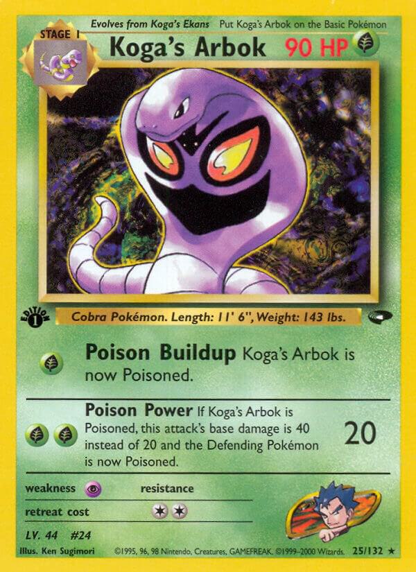 Koga's Arbok 025/132 card from Gym Challenge