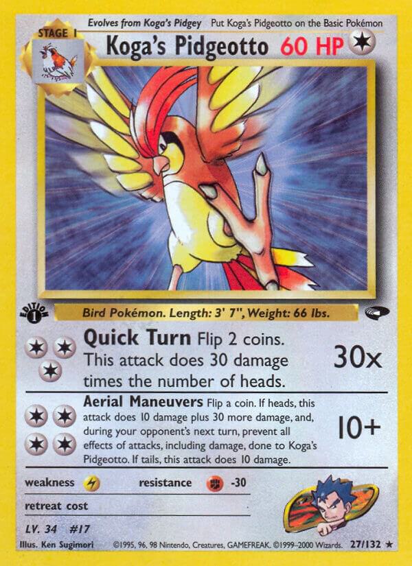 Koga's Pidgeotto 027/132 card from Gym Challenge
