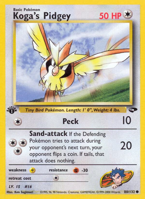 Koga's Pidgey (80) 080/132 card from Gym Challenge