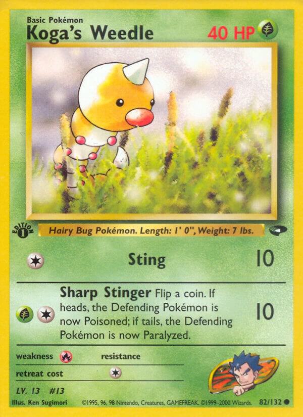 Koga's Weedle 082/132 card from Gym Challenge