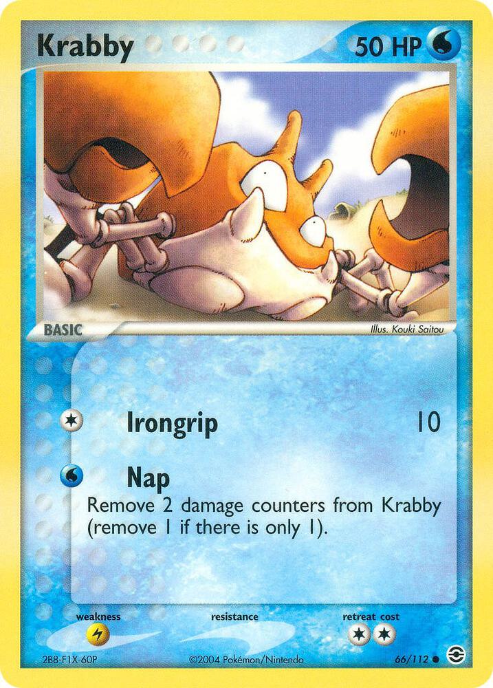 Krabby 66/112 card from FireRed & LeafGreen