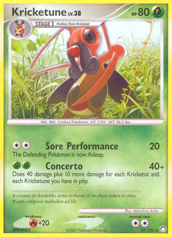 Kricketune 27/123 card from Mysterious Treasures