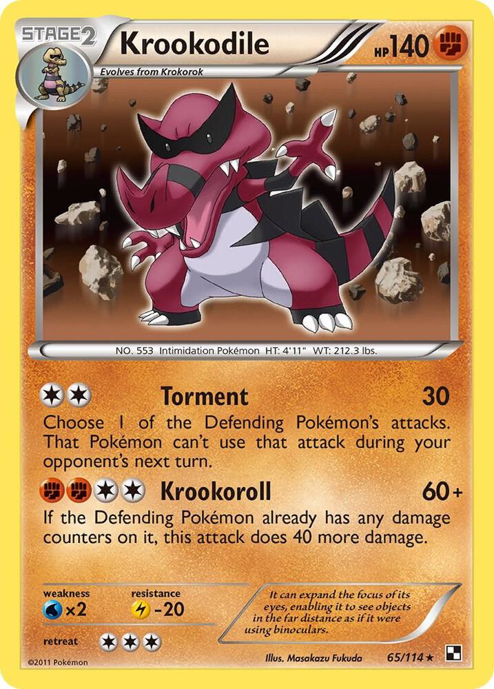 Krookodile 65/114 card from Black and White