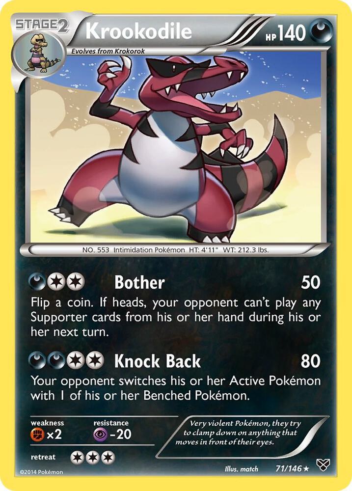 Krookodile 71/146 card from XY Base Set