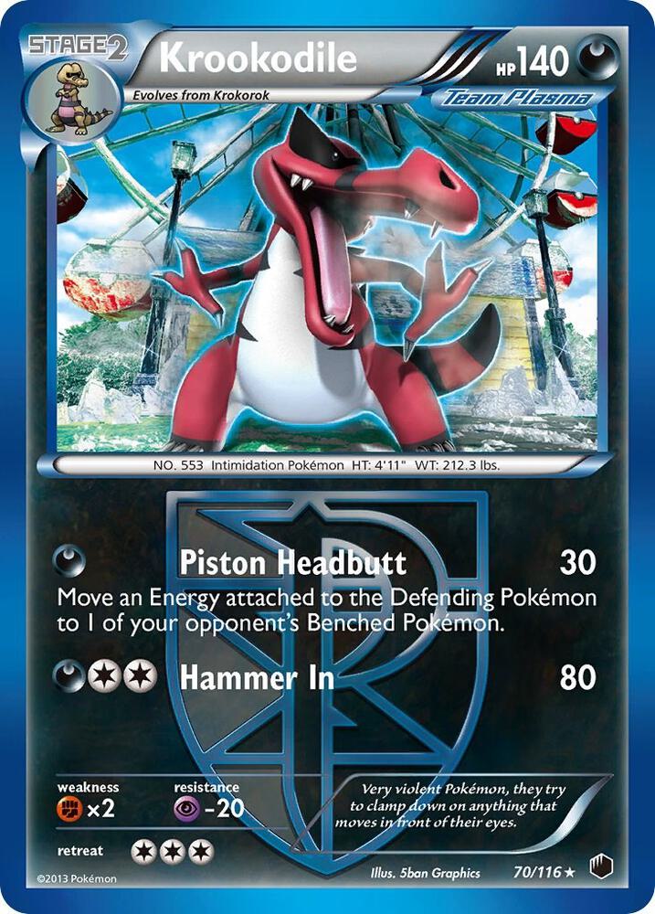 Krookodile (Team Plasma) 70/116 card from Plasma Freeze