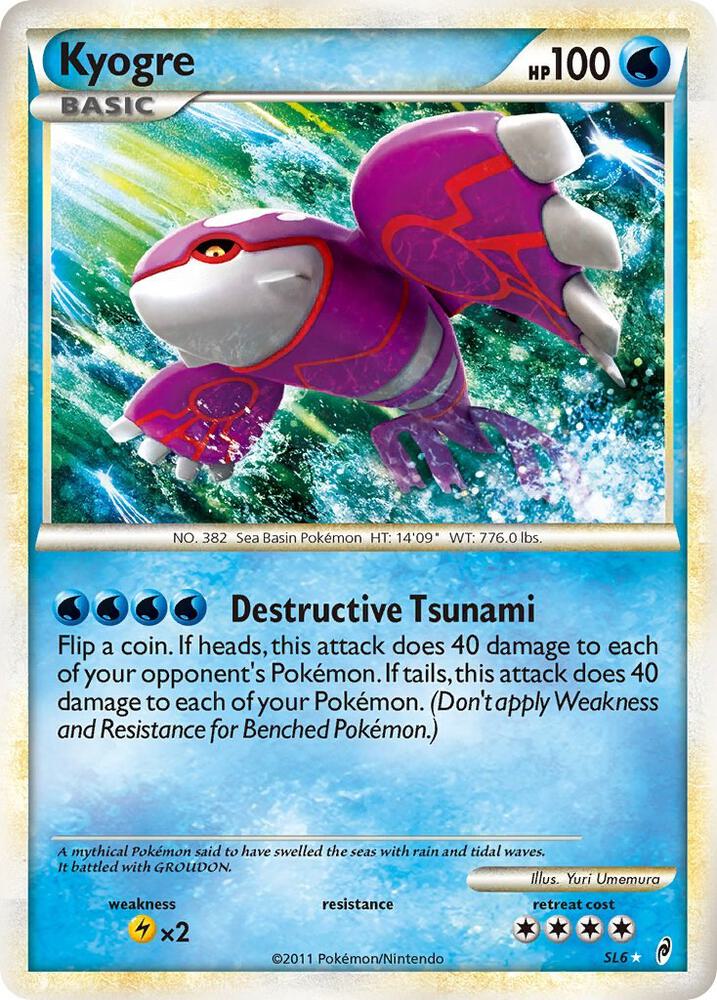 Kyogre (Shiny) SL6 card from Call of Legends