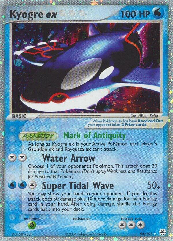 Kyogre ex 94/101 card from Hidden Legends