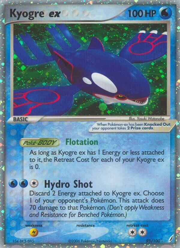 Kyogre ex 95/100 card from Crystal Guardians
