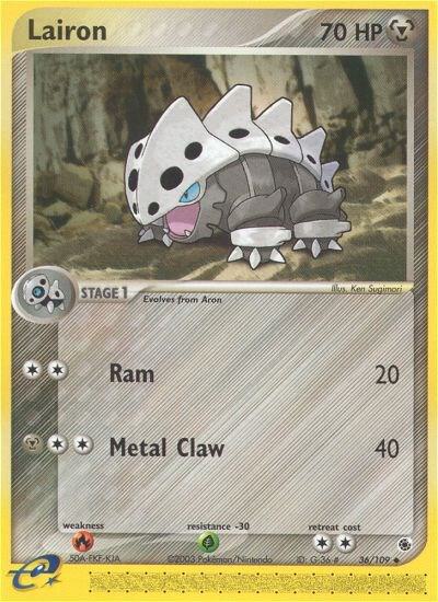 Lairon 36/109 card from Ruby and Sapphire