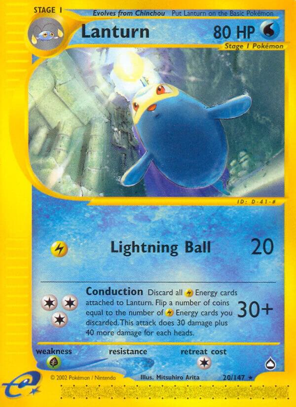 Lanturn (20) 020/147 card from Aquapolis