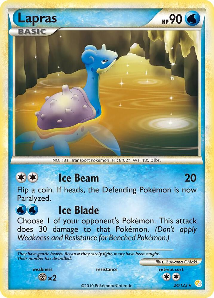 Lapras 24/123 card from HeartGold SoulSilver