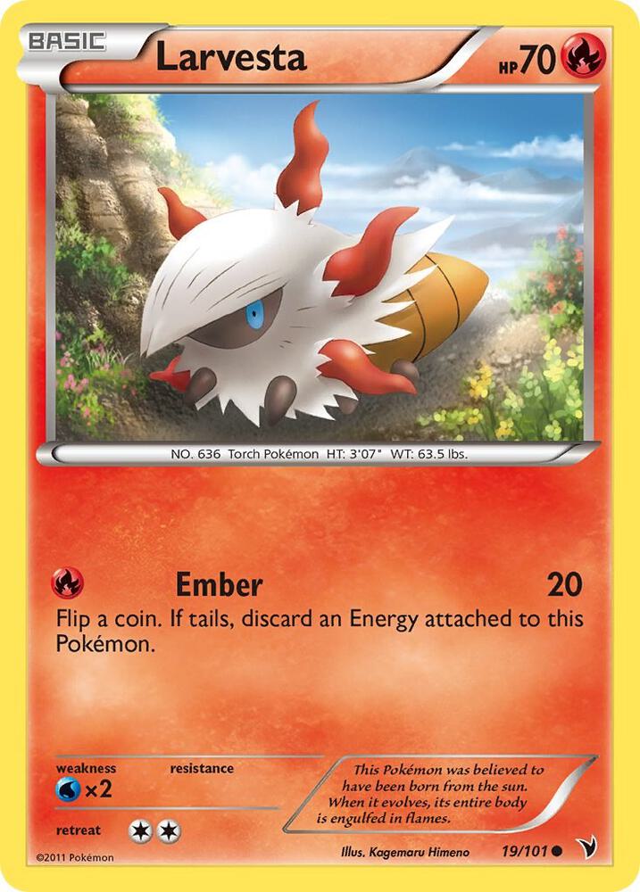 Larvesta (19) 19/101 card from Noble Victories