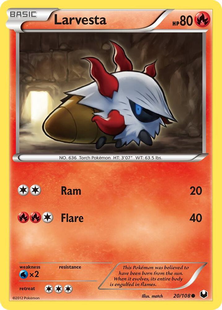 Larvesta (20) 20/108 card from Dark Explorers