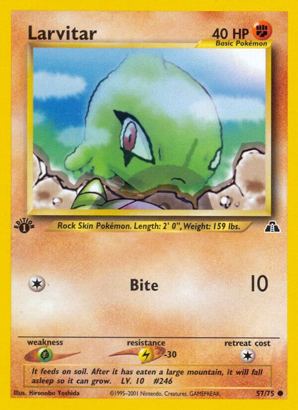 Larvitar 57/75 card from Neo Discovery