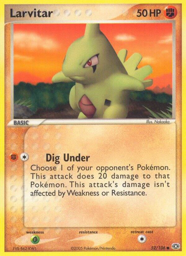 Larvitar 52/106 card from Emerald