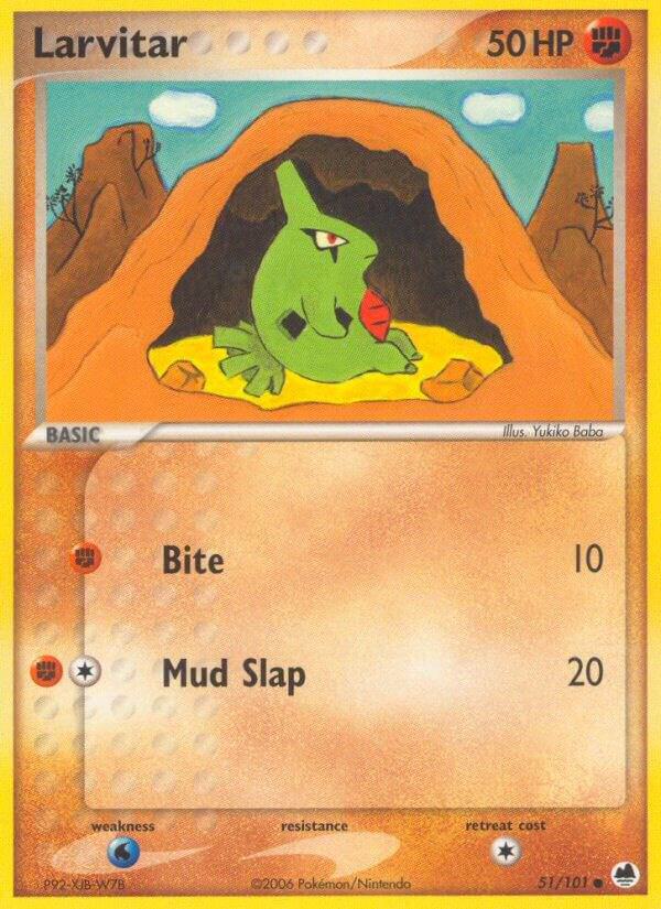 Larvitar 51/101 card from Dragon Frontiers