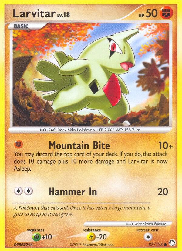 Larvitar 87/123 card from Mysterious Treasures
