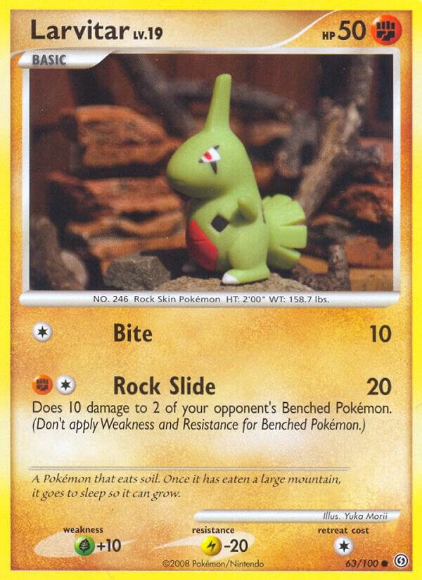 Larvitar 63/100 card from Stormfront