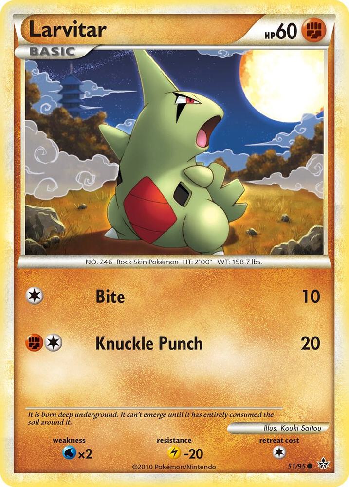 Larvitar (51) 51/95 card from Unleashed