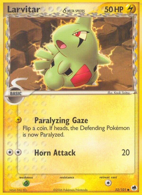 Larvitar (Delta Species) 52/101 card from Dragon Frontiers