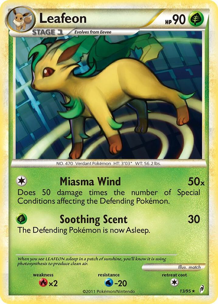 Leafeon 13/95 card from Call of Legends