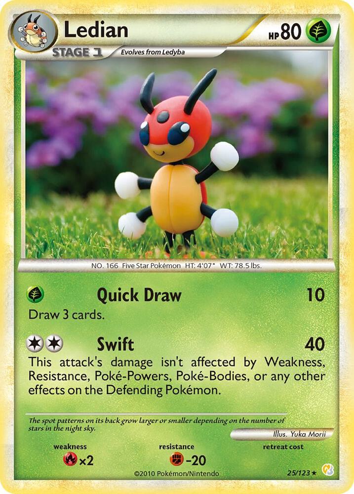 Ledian 25/123 card from HeartGold SoulSilver