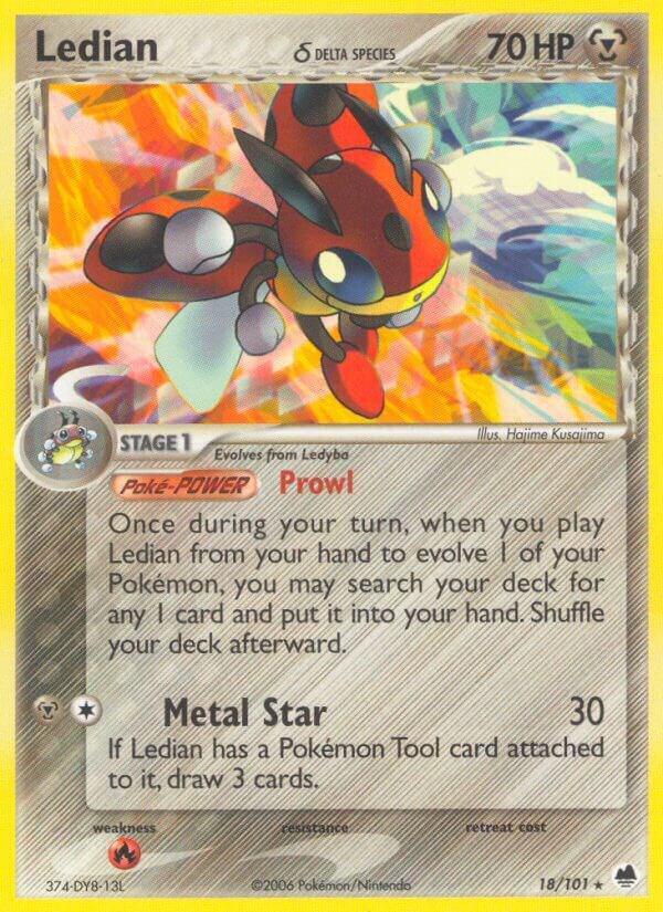 Ledian (Delta Species) 18/101 card from Dragon Frontiers