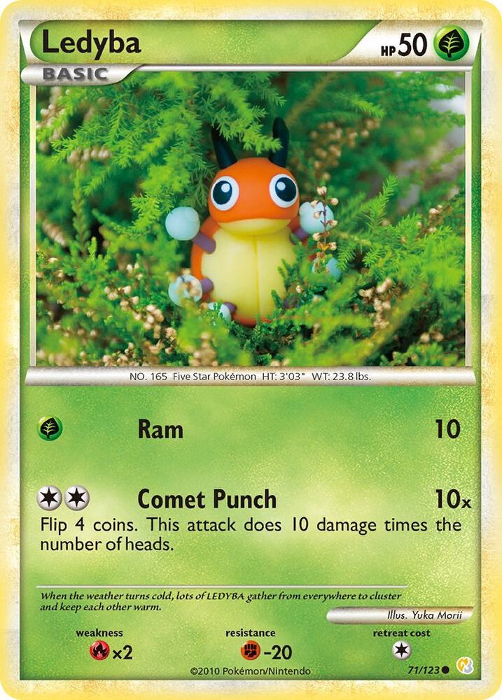 Ledyba 71/123 card from HeartGold SoulSilver