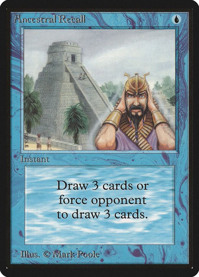 Ancestral Recall card from Beta Edition