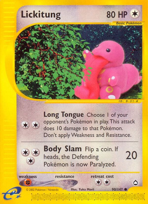 Lickitung 090/147 card from Aquapolis