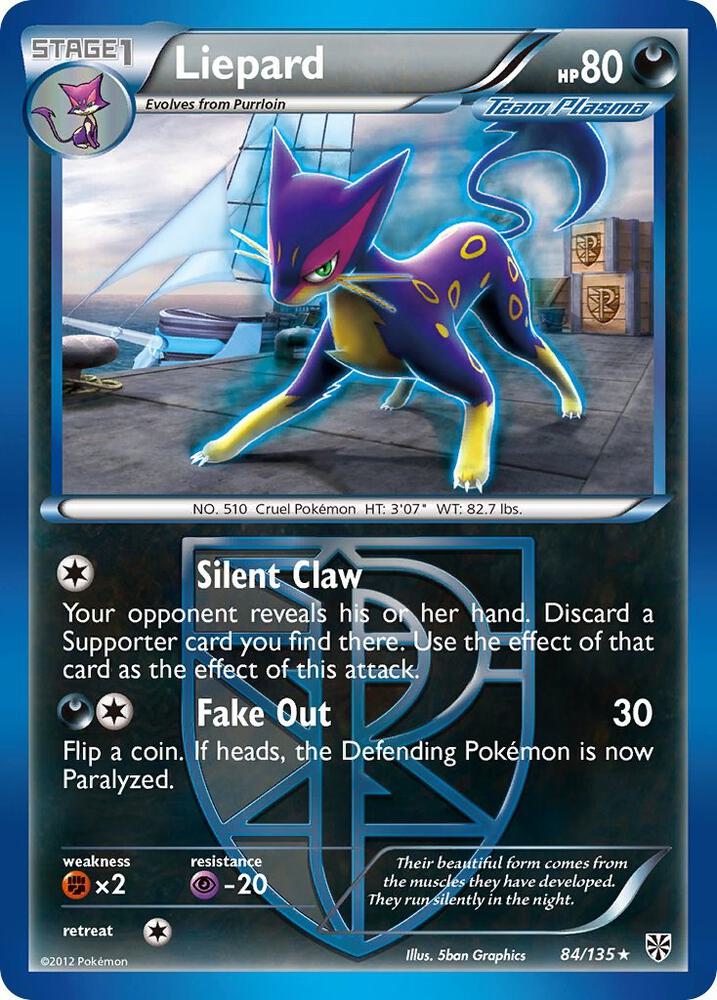 Liepard (Team Plasma) 84/135 card from Plasma Storm
