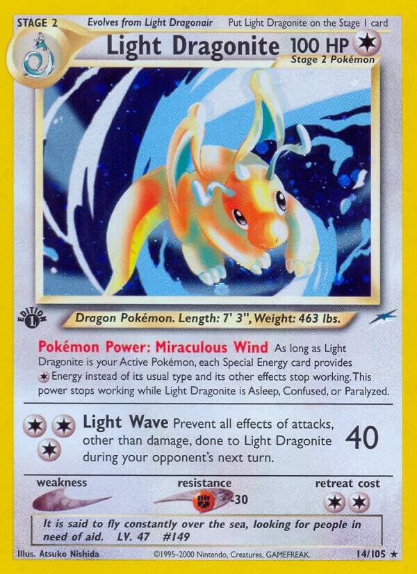 Light Dragonite 014/105 card from Neo Destiny