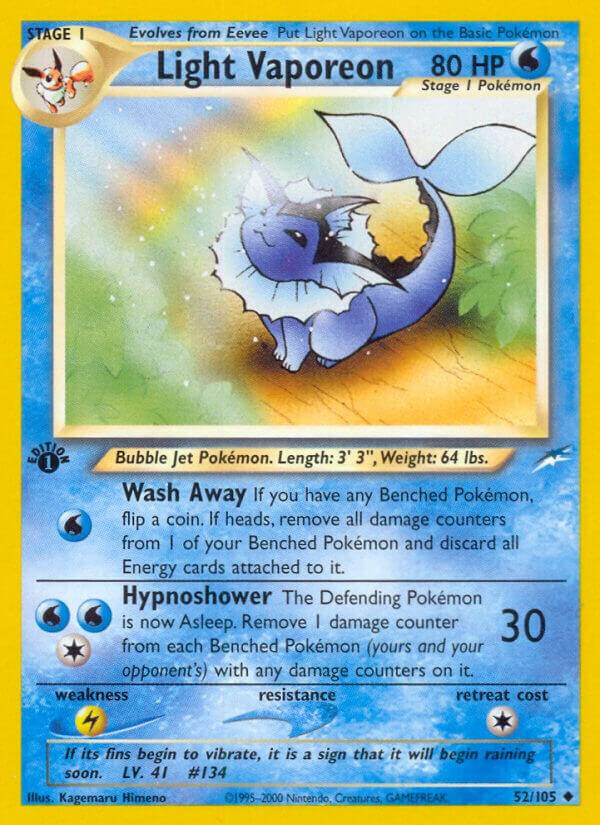 Light Vaporeon 052/105 card from Neo Destiny