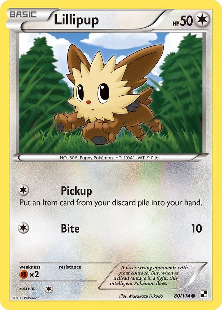 Lillipup (80) 80/114 card from Black and White