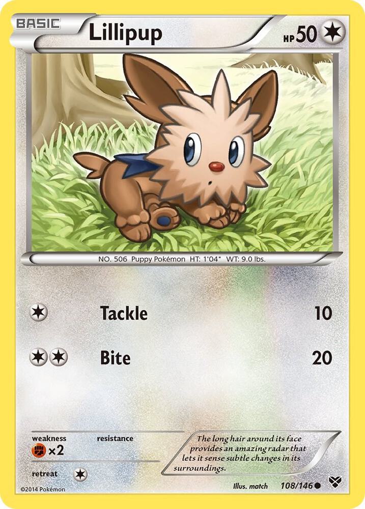 Lillipup 108/146 card from XY Base Set