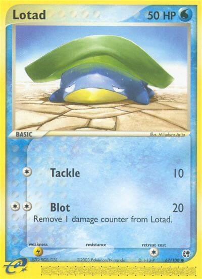 Lotad 67/100 card from Sandstorm