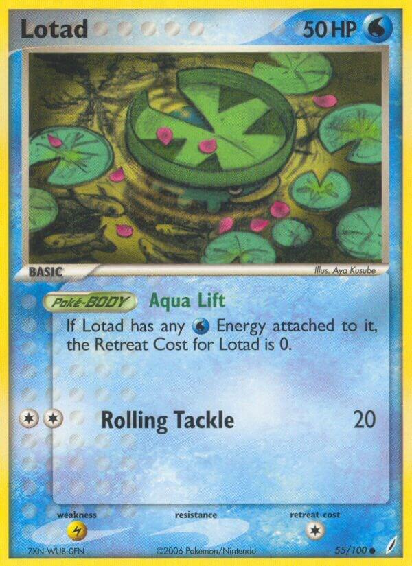 Lotad 55/100 card from Crystal Guardians