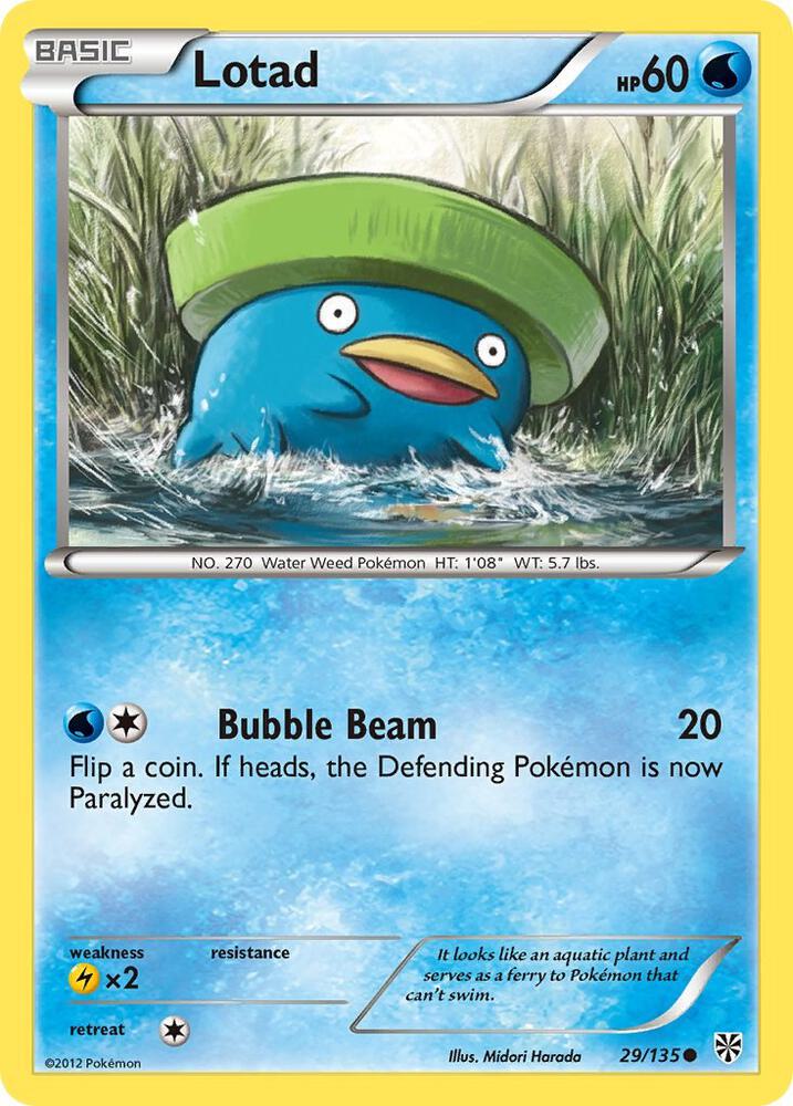 Lotad 29/135 card from Plasma Storm