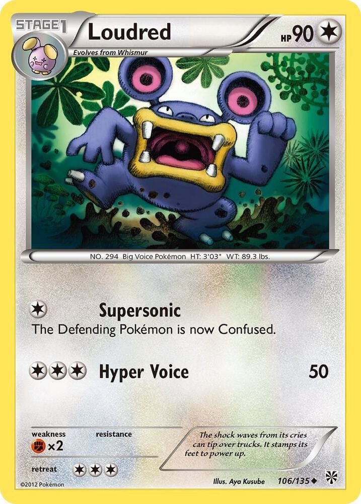 Loudred 106/135 card from Plasma Storm