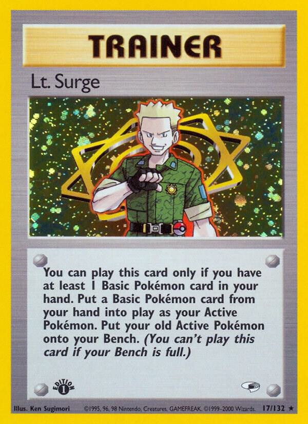 Lt. Surge (17) 017/132 card from Gym Heroes