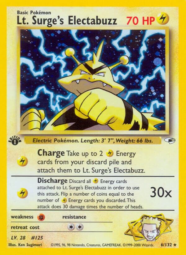 Lt. Surge's Electabuzz (6) 006/132 card from Gym Heroes