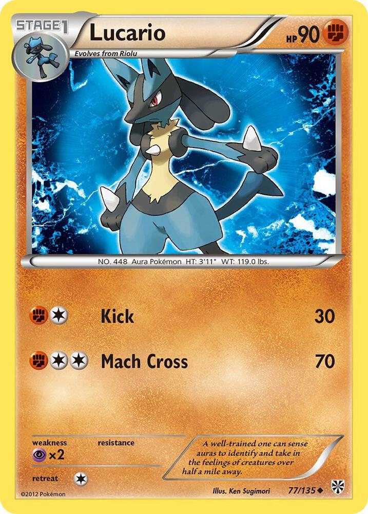 Lucario (77) 77/135 card from Plasma Storm