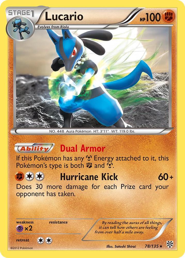 Lucario (78) 78/135 card from Plasma Storm