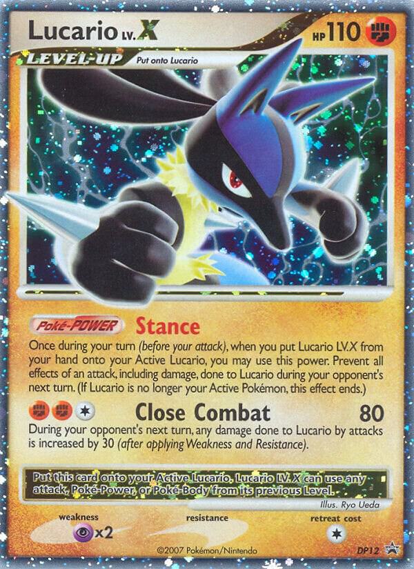 Lucario LV.X DP12 card from Diamond and Pearl Promos