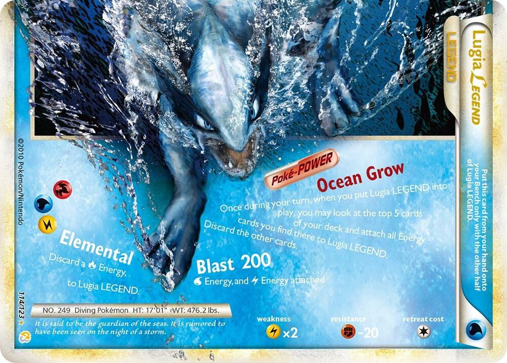 Lugia Legend (Bottom) 114/123 card from HeartGold SoulSilver