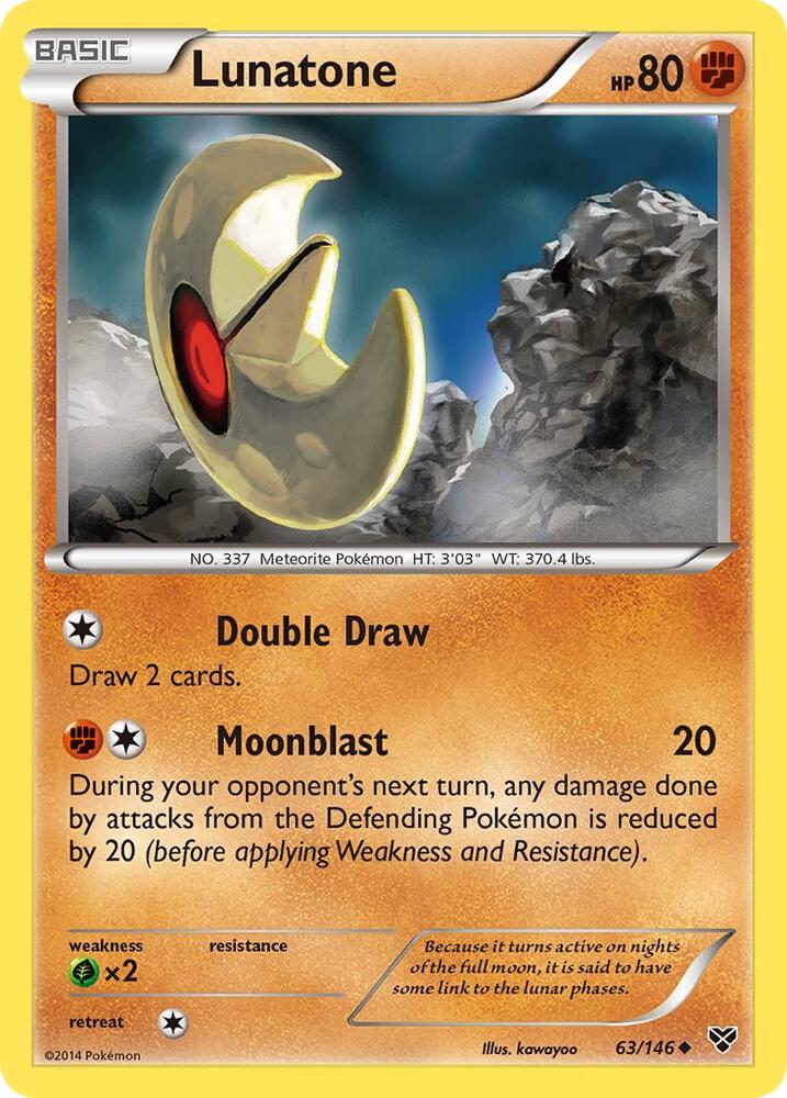Lunatone 63/146 card from XY Base Set