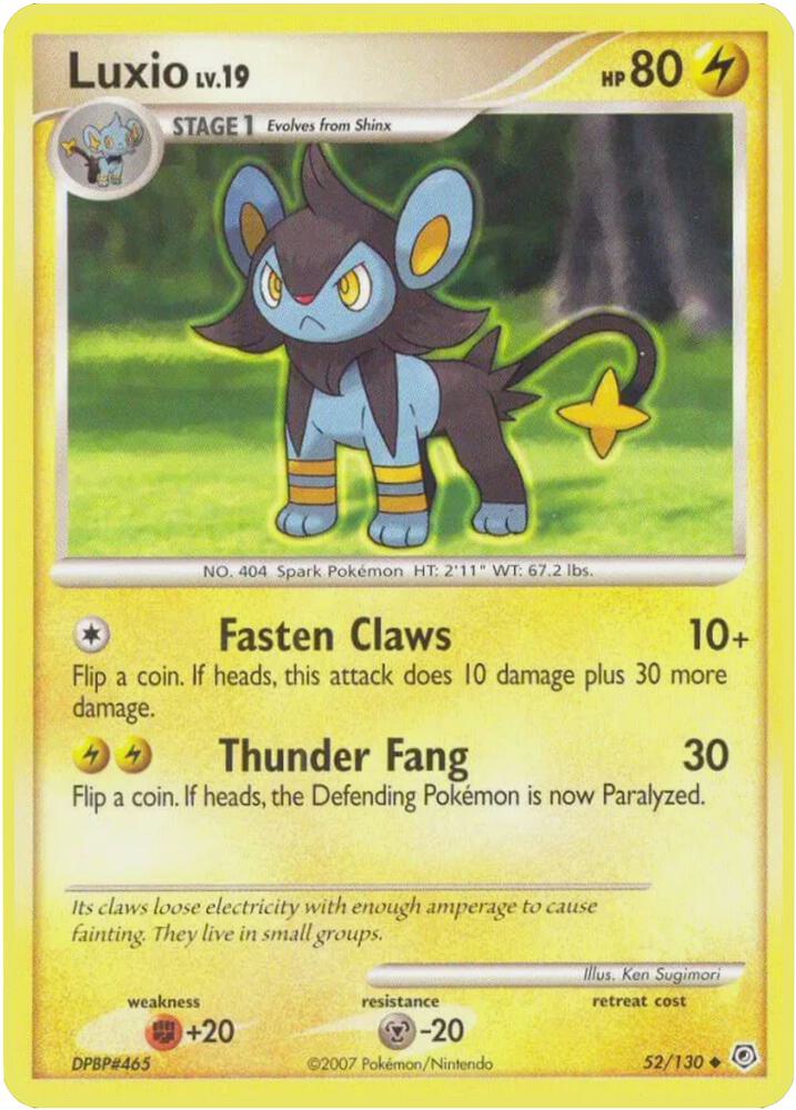 Luxio 52/130 card from Diamond and Pearl